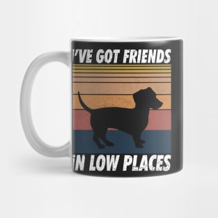 Dachshund Shirt, Funny Gift for Dachshund Lover, Dachshund Mom, Wiener Dog Shirt, I've Got Friends In Low Places Mug